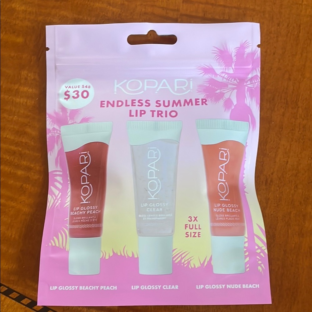 Kopari Endless Summer Lip Trio - Beachy Peach, Clear, Nude Beach